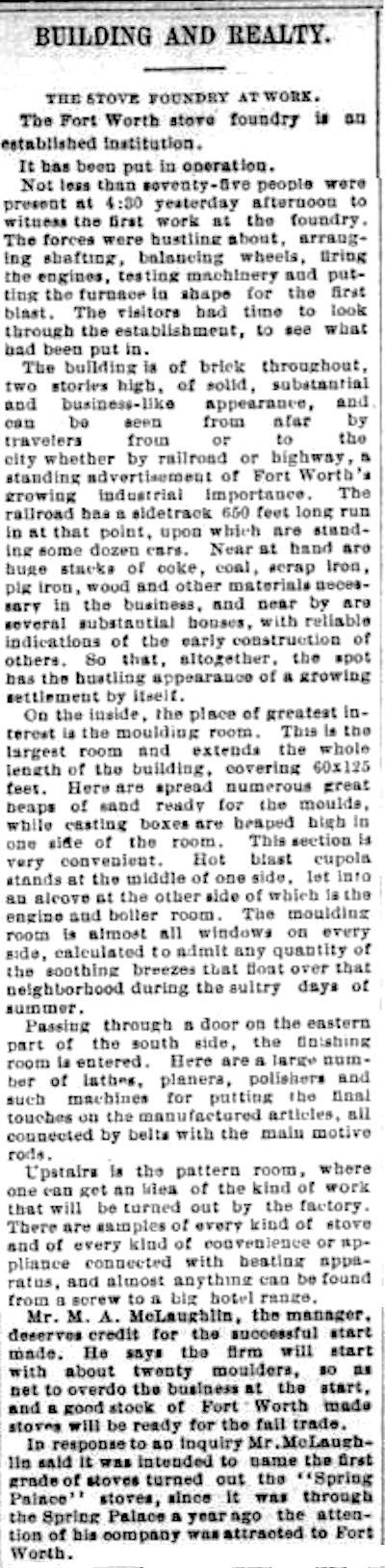 stove foundry opens 3-5-90 gaz