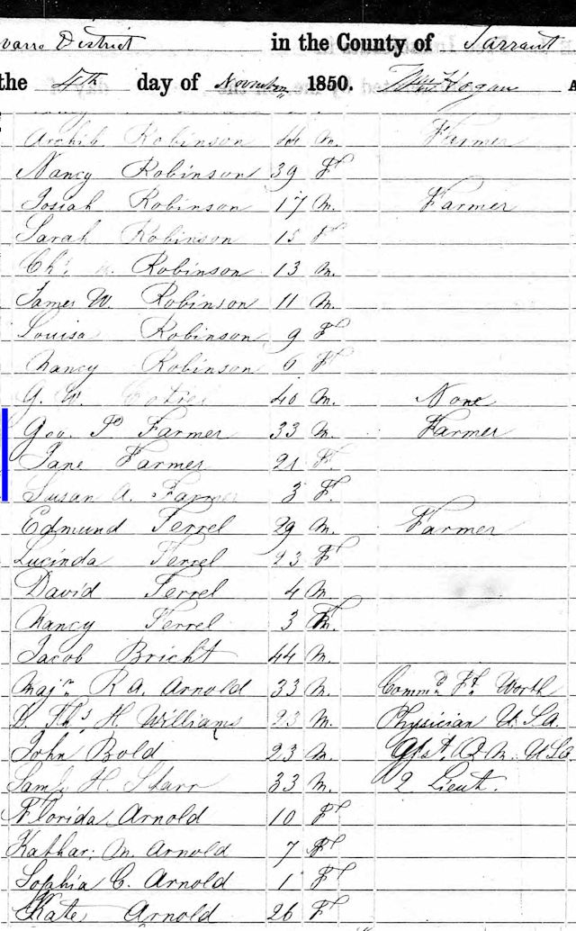 farmer 1850 census