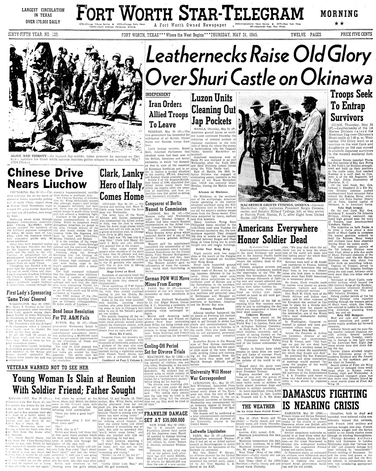 memorial day 1945 front page