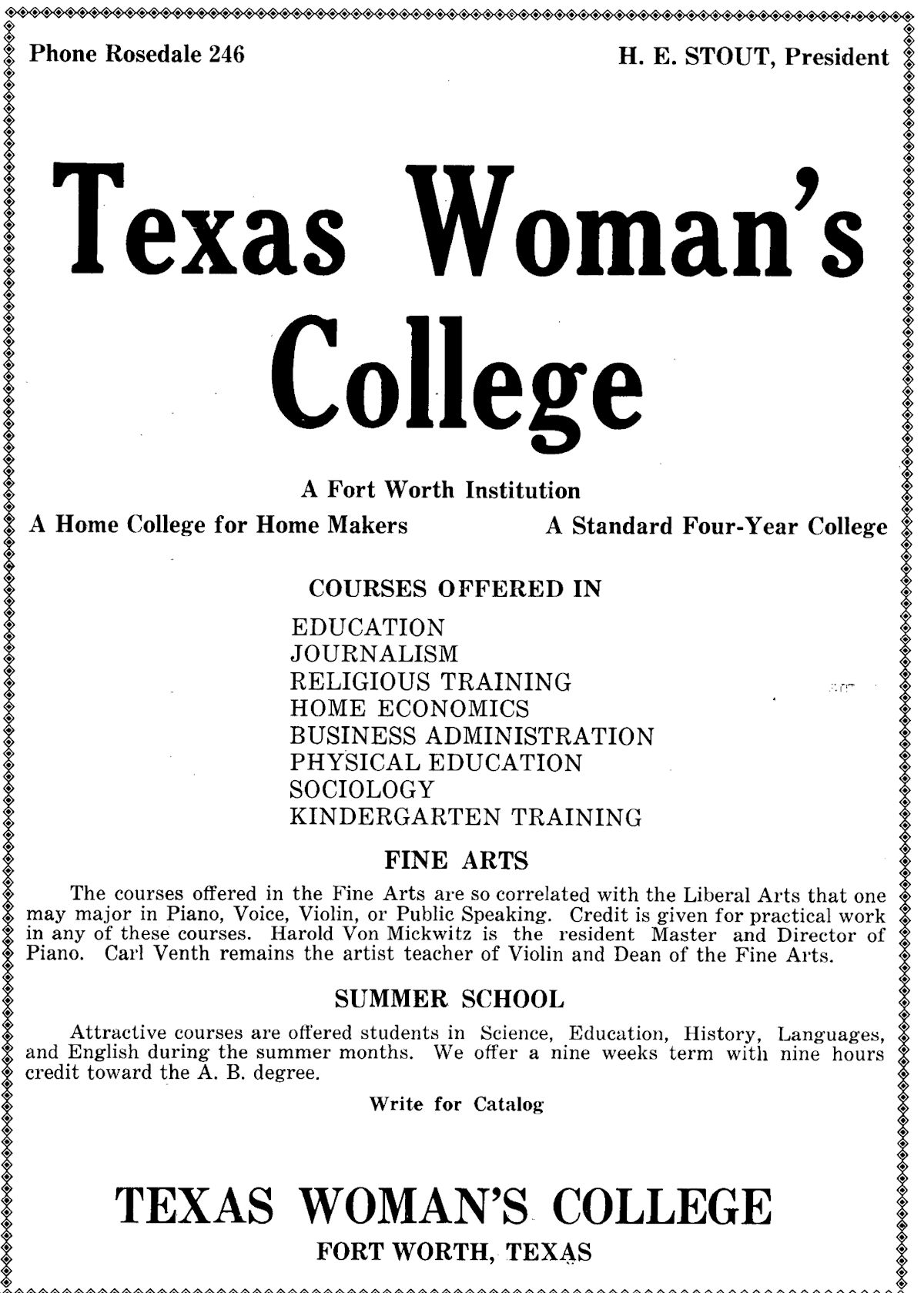texas womans college 25