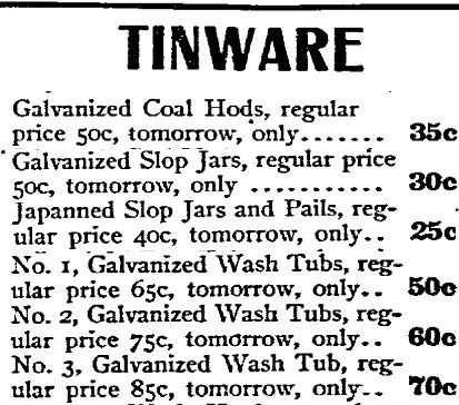 tinware ad 1903
