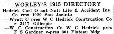 hedrick own company 1915
