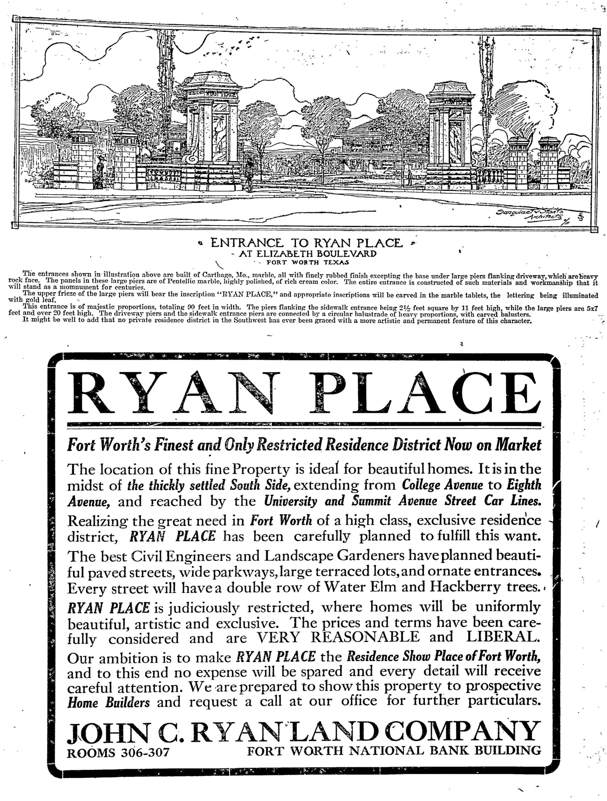 ryan place 1911 ad