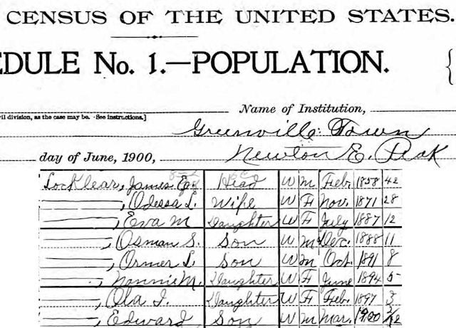 locklear 1900 census