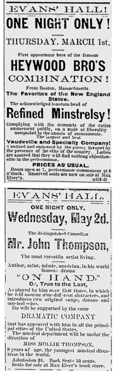 1877 entertain evans hall