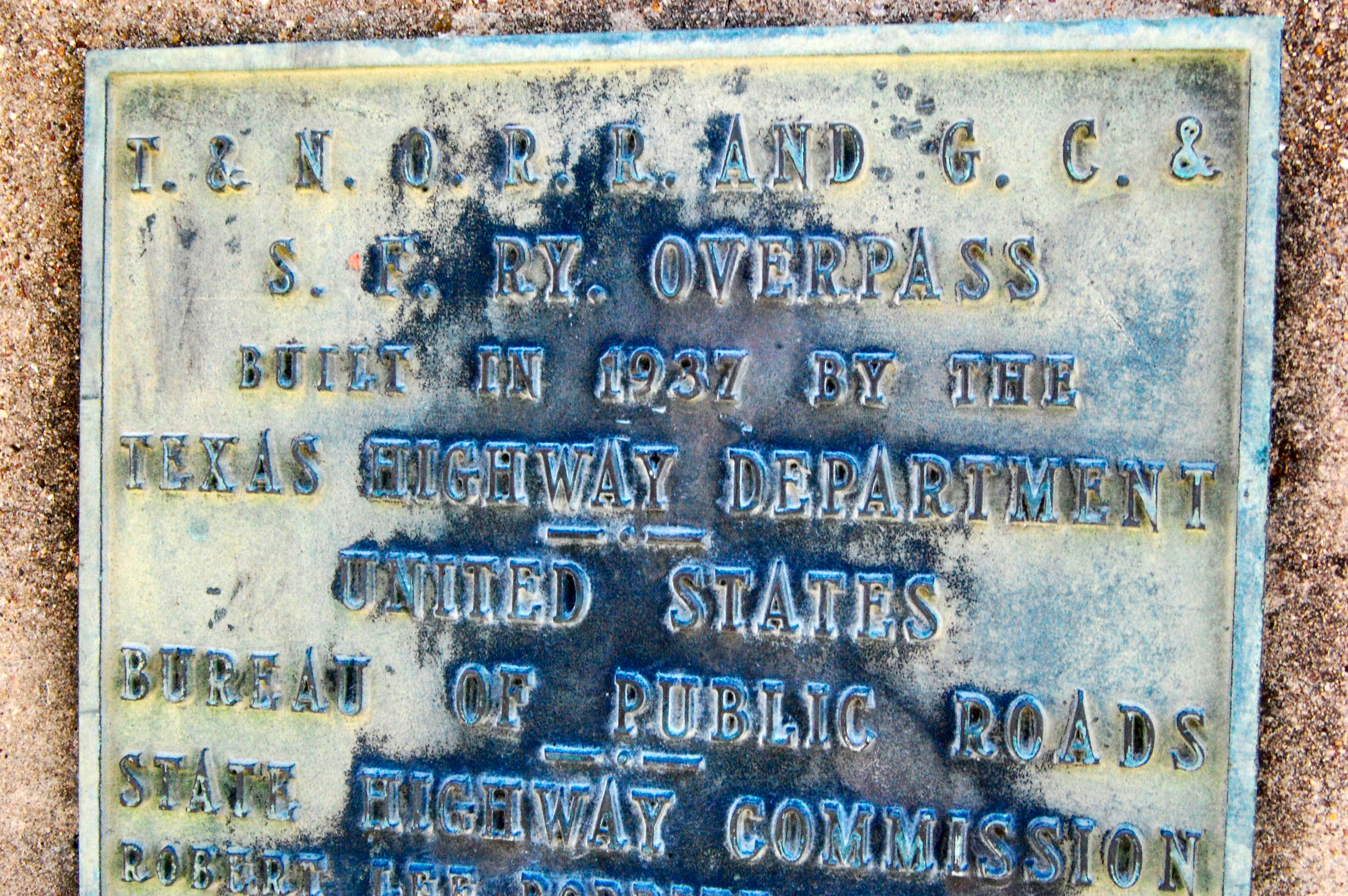 bricks south main overpass plaque