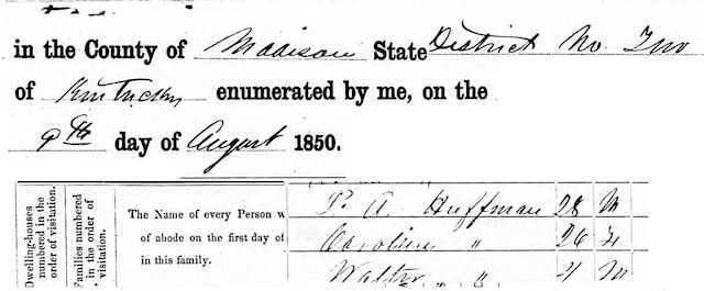 huffman 1850 census