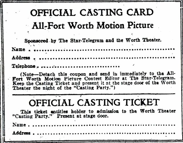movie casting coupon 1-3