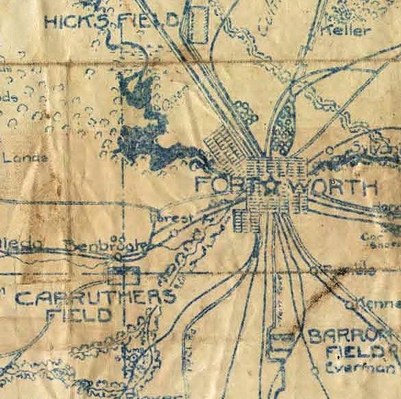 taliaferro 1916 FW Aircraft Cross Country Map
