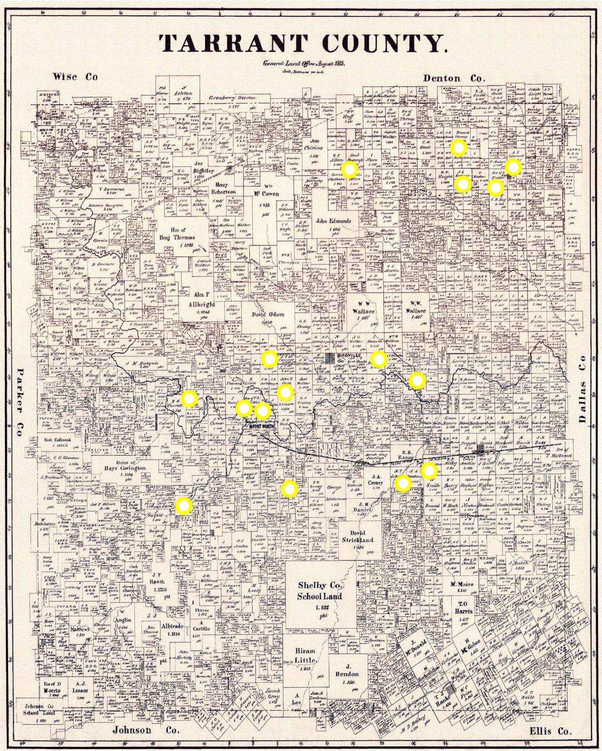 1850 census 1885 Tarrant County