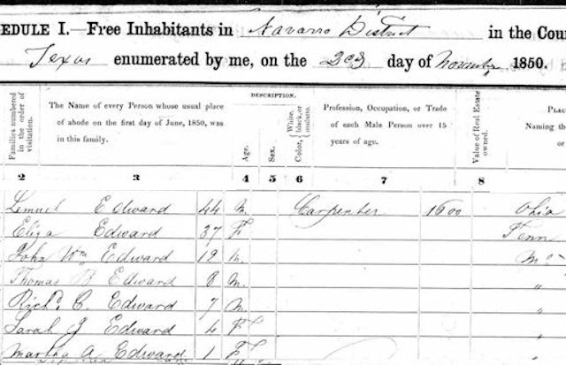 1850 census edwards