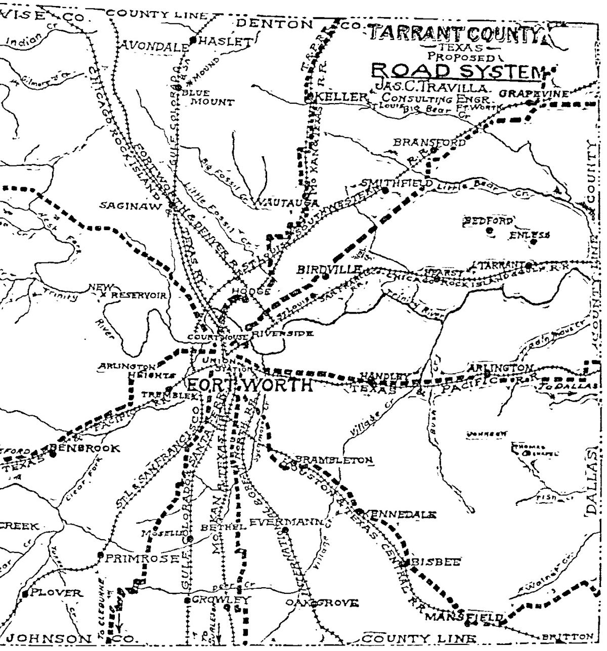 RI 1913 Tarrant County Road System