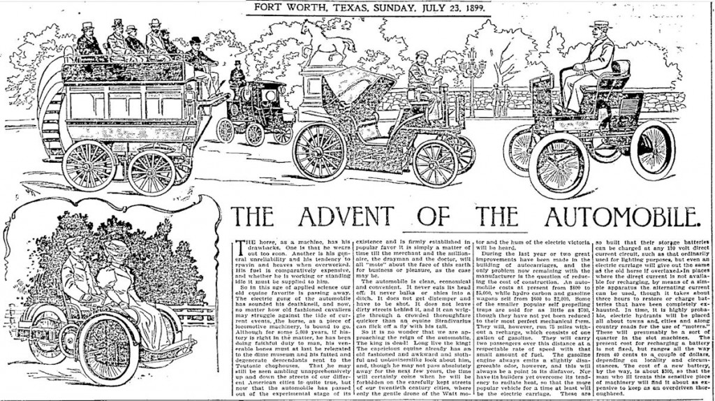 advent of the auto 1899