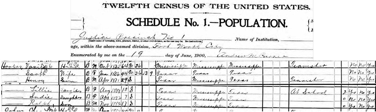 hooper 1900 census 1