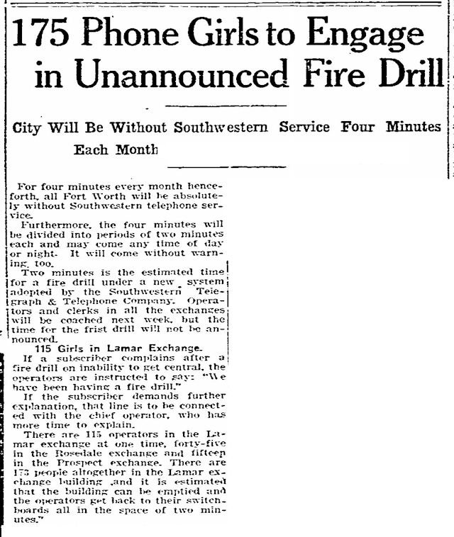 2-13-1915 fire drill