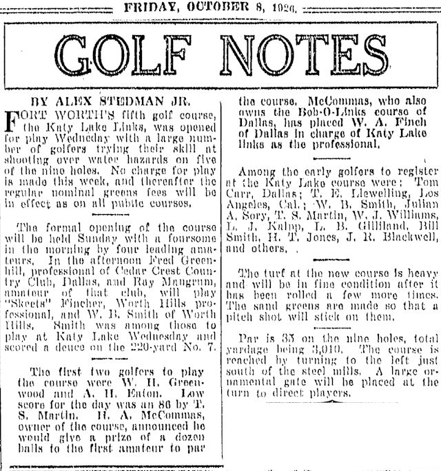 golf katy 1926