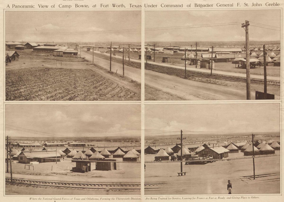 Camp Bowie Double Panorama ~ 1918