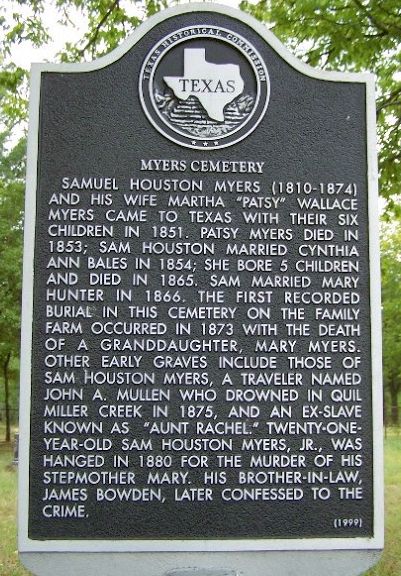 myers cemetery marker